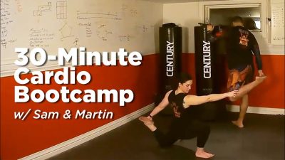 Thumbnail for: 30-min Cardio Bootcamp class w/ Sam & Martin