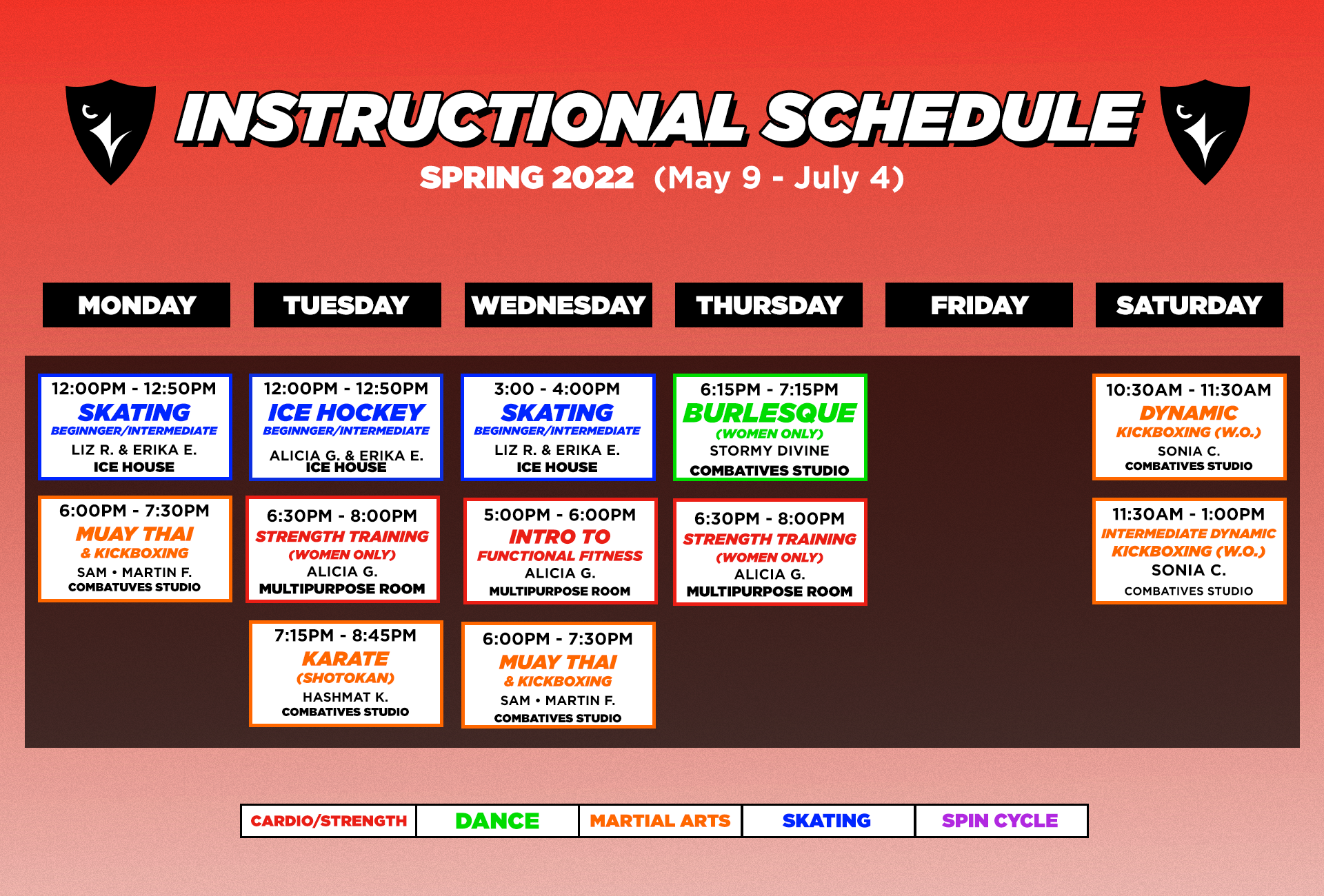 INSTRUCTIONAL SCHED SPRING