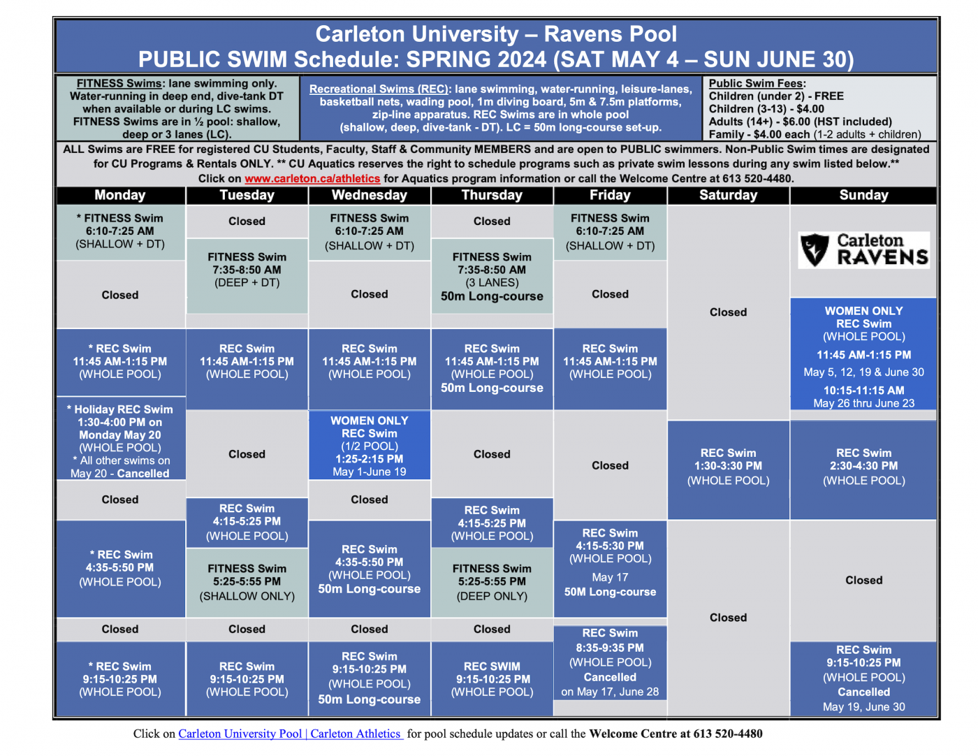 Carleton University Pool | Carleton Athletics