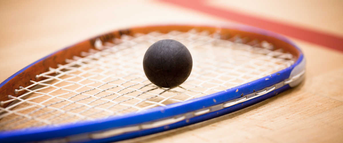 Squash racket and ball